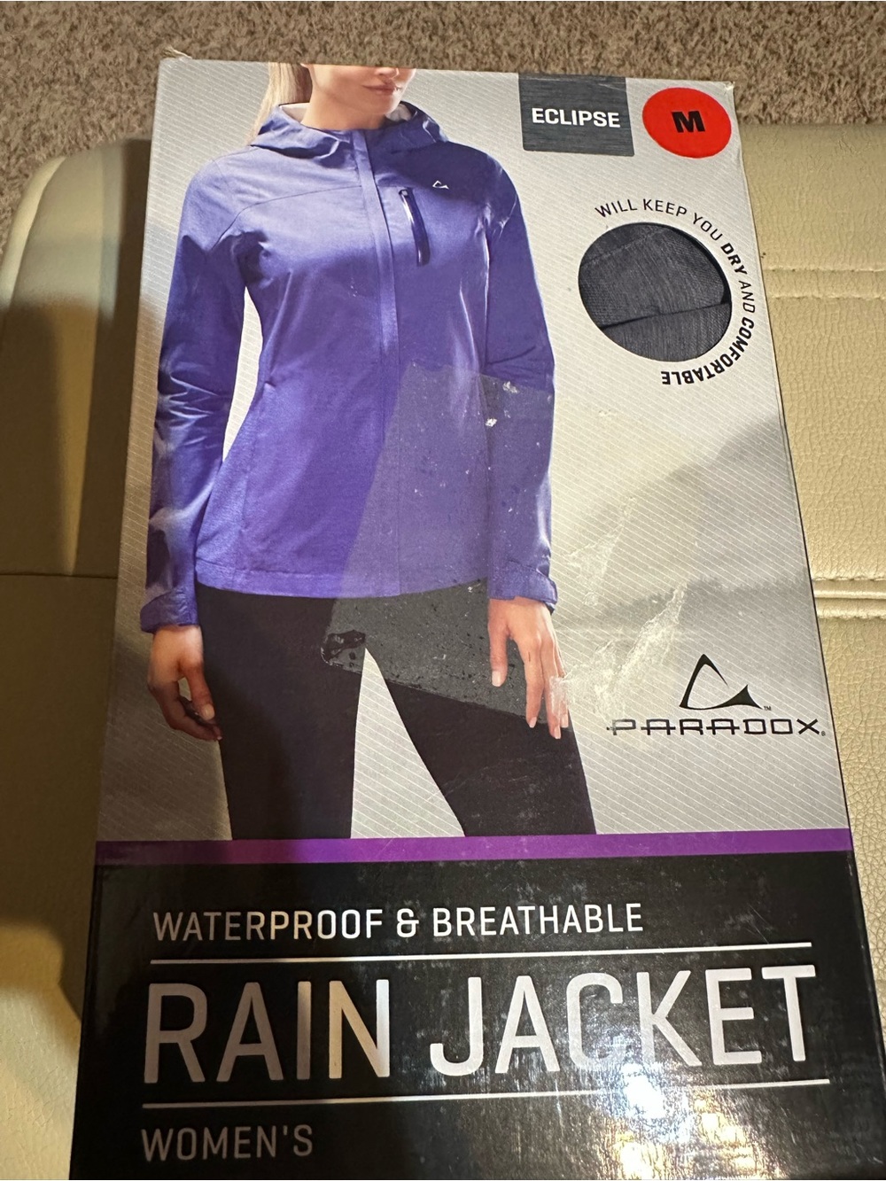 Paradox Women's Gray Hooded Utility Rain Jacket